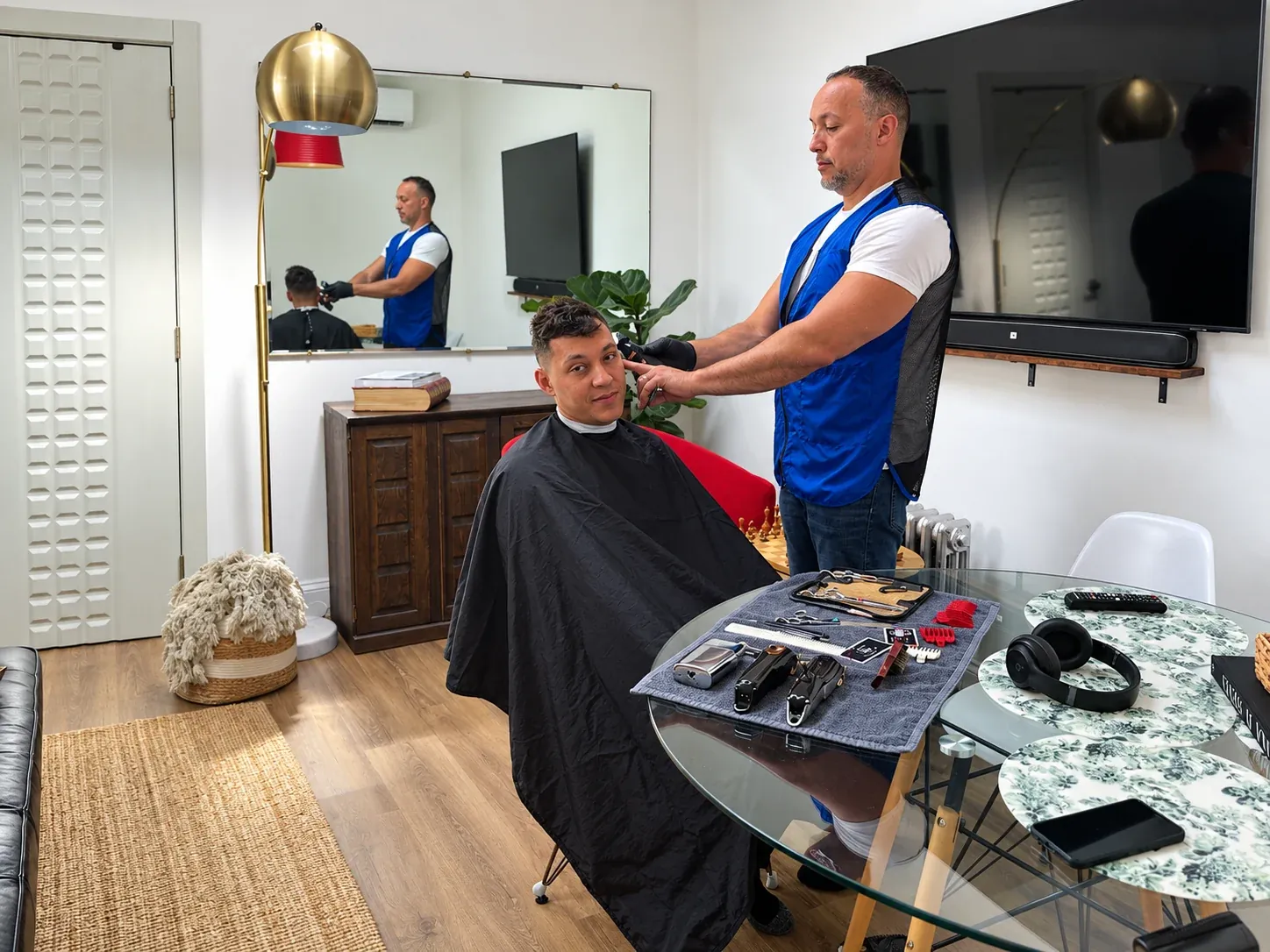 Portable barber setup by Hair & Cuts